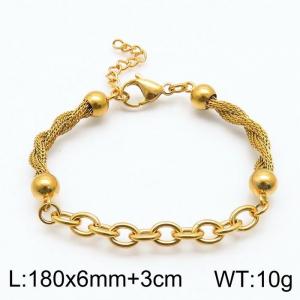 Stainless Steel Gold-plating Bracelet - KB143577-Z