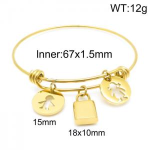 Stainless Steel Gold-plating Bangle - KB144894-Z