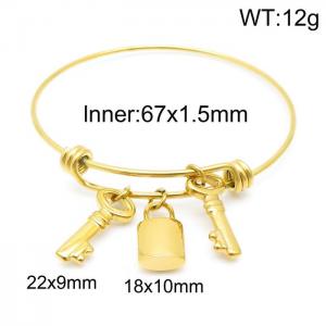 Stainless Steel Gold-plating Bangle - KB144896-Z
