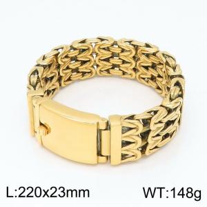 Stainless Steel Gold-plating Bracelet - KB148589-KJX