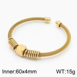 Stainless Steel Gold-plating Bangle - KB148614-KLHQ