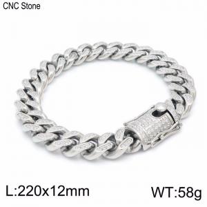 Stainless Steel Stone Bracelet - KB149077-KFC