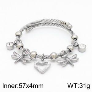 Stainless Steel Wire Bangle - KB149528-YA