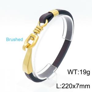 Stainless Steel Leather Bracelet - KB149824-KLHQ