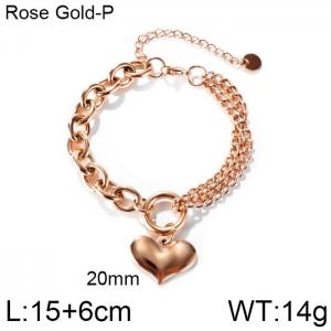 Stainless Steel Rose Gold-plating Bracelet - KB150074-WGMB