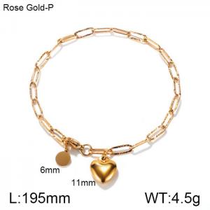Stainless Steel Rose Gold-plating Bracelet - KB150088-WGMB