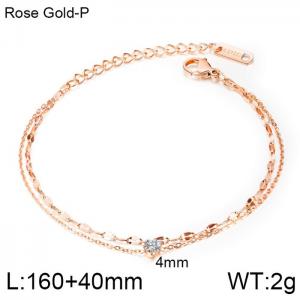 Stainless Steel Rose Gold-plating Bracelet - KB150096-WGMB