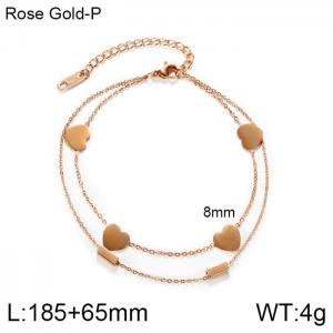 Stainless Steel Rose Gold-plating Bracelet - KB150103-WGMB