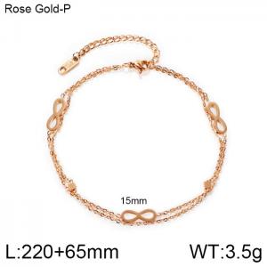 Stainless Steel Rose Gold-plating Bracelet - KB150107-WGMB