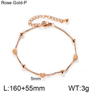 Stainless Steel Rose Gold-plating Bracelet - KB150110-WGMB