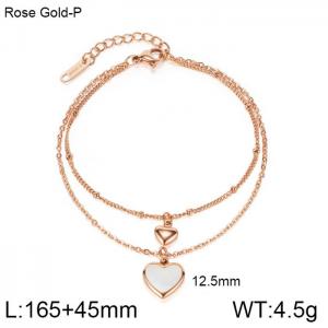 Stainless Steel Rose Gold-plating Bracelet - KB150116-WGMB