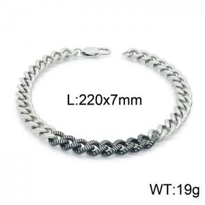 Stainless Steel Black-plating Bracelet - KB150255-KLHQ