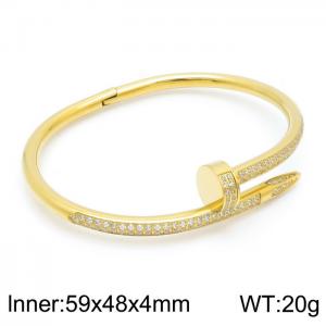 Stainless Steel Stone Bangle - KB150311-YH
