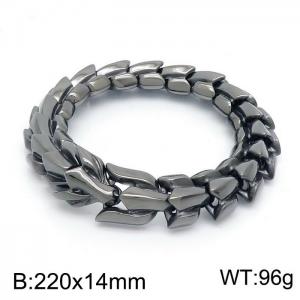 Gun black punk trend domineering dragon bone men's cast bracelet - KB150666-KJX