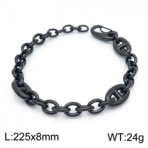 Stainless Steel Black-plating Bracelet - KB150814-KLHQ