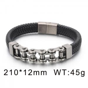 Stainless Steel Antique Silver Motorcycle Chain Bicycle Bracelet - KB151058-KFC