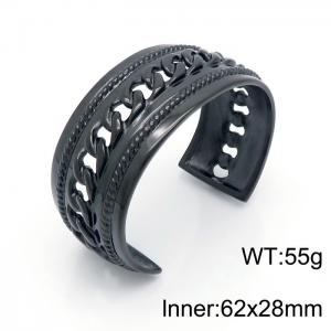 Stainless Steel Black-plating Bangle - KB151737-JX