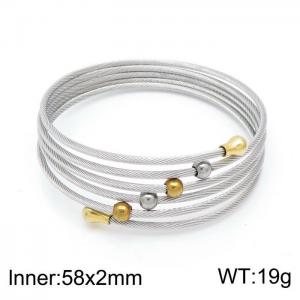 Stainless Steel Wire Bangle - KB152672-SH