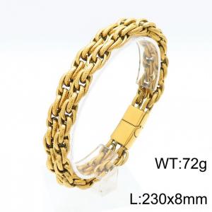 Stainless Steel Gold-plating Bracelet - KB154471-KFC