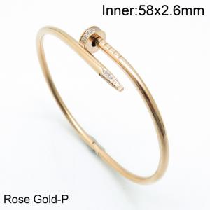Stainless Steel Rose Gold-plating Bangle - KB155279-YH