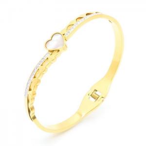 Stainless Steel Stone Bangle - KB155434-SP