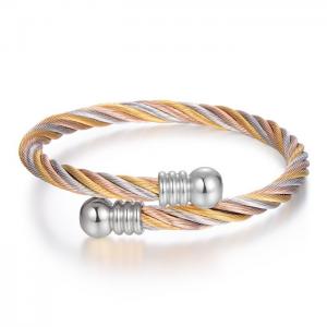 Stainless Steel Stretch Tricolor Wire Rope Bracelet - KB15711