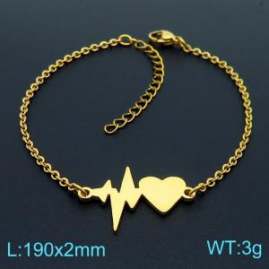 18K Gold Plated Bracelet Custom Nurse Heartbeat Electrocardiogram Bracelets For Women Jewelry - KB157260-Z