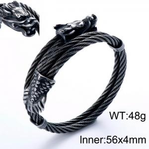 Stainless Steel Wire Bangle - KB157943-KFC