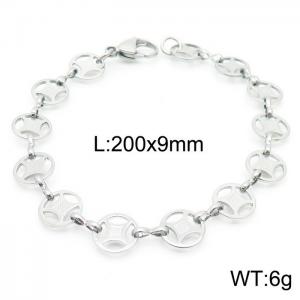 Handmade stainless steel neutral silver coin bracelet - KB160616-Z