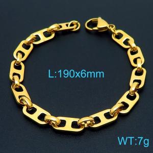 Stainless Steel Gold-plating Bracelet - KB160633-Z