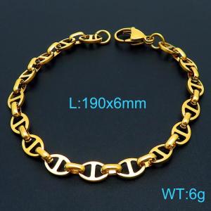 Stainless Steel Gold-plating Bracelet - KB160635-Z