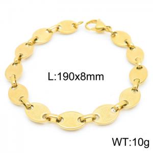 8mm=19cm=Fashion design stainless steel pressure point pig nose chain women's luxury chain aureate bracelet - KB160646-Z