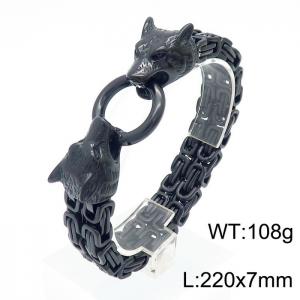 Stainless Steel Black-plating Bracelet - KB161111-KFC