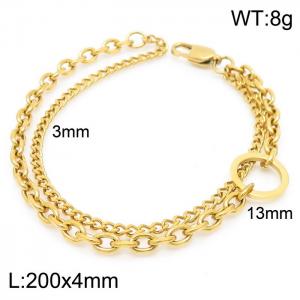 Stainless Steel Gold-plating Bracelet - KB161947-Z