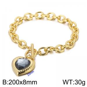Stainless Steel Stone Bracelet - KB162180-Z