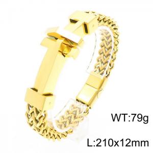 Stainless Steel Gold-plating Bracelet - KB162804-KFC