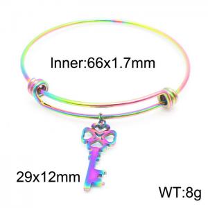 Stainless steel women's colorful retractable key bracelet - KB163871-z