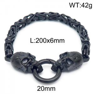Europe and America men's stainless steel ghost bracelet personality retro imperial chain skull accessories - KB164516-Z