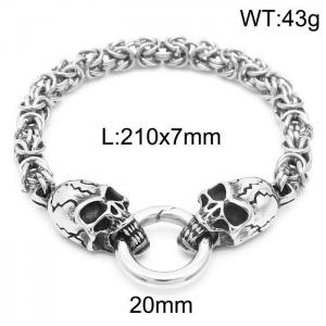 Europe and America men's stainless steel ghost bracelet personality retro imperial chain skull accessories - KB164523-Z