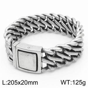 Stainless steel heavy S shape link chain fashional retro strong man bracelet - KB164825-BDJX