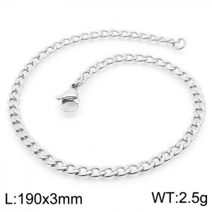 3mm Silver Color Stainless Steel Chain Bracelet For Women Men Fashion Jewelry - KB166476-Z
