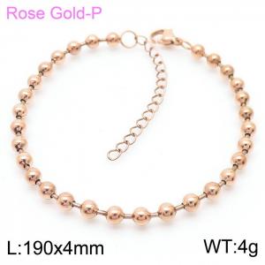 Stainless Steel Bead Chain Bracelets Women Rose Gold Color - KB166900-Z