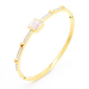 Stainless Steel Stone Bangle - KB167798-HM