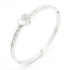 Stainless Steel Stone Bangle - KB168018-SP