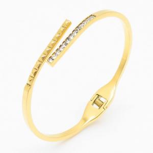 Stainless Steel Stone Bangle - KB168076-HM