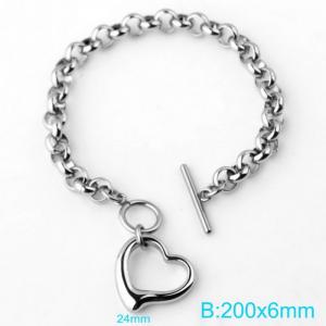 Stainless steel heart-shaped bracelet - KB168270-Z