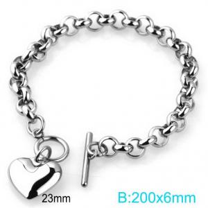 Stainless steel heart-shaped bracelet - KB168276-Z