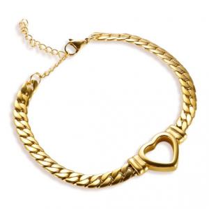 Stainless steel heart-shaped bracelet - KB168277-WGPS