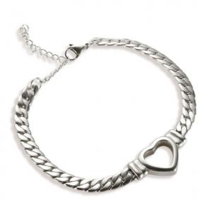 Stainless steel heart-shaped bracelet - KB168278-WGPS