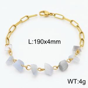 Versatile Titanium Steel White Gem 4mm Gold Bracelet - KB169074-Z